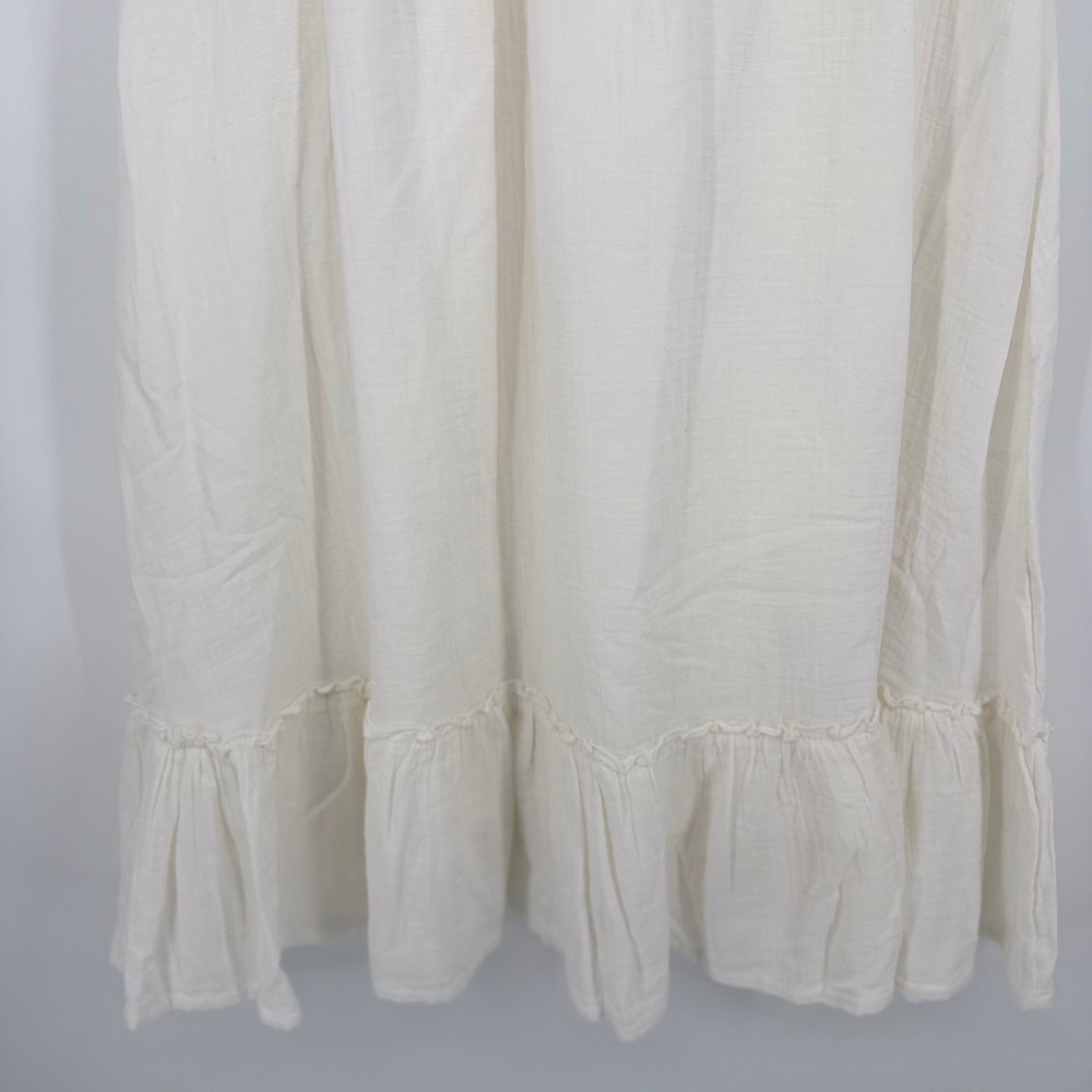 Quince Organic Cotton Gauze Smocked Maxi Skirt Women's Small White Boho Cottage - Picture 6 of 9